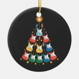 Gitaar Elektrische Muziekinstrumenten Kerstboom  Keramisch Ornament