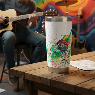 Gitaar en akkoorden spatten gepersonaliseerd geïsoleerde drinkbeker