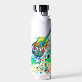 Gitaar en akkoorden spatten gepersonaliseerd waterfles