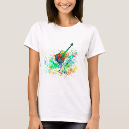 Gitaar en akkoorden spatten t-shirt