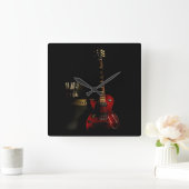 gitaar en ampère vierkante klok (Huis)