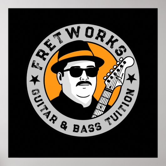Gitaar- en baslessen - Fret Works Poster (Voorkant)