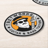 Gitaar- en baslessen - Fret Works Ronde Kartonnen Onderzetter (Gebogen)