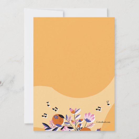 Gitaar en Bloemen Uitnodiging (Achterkant)