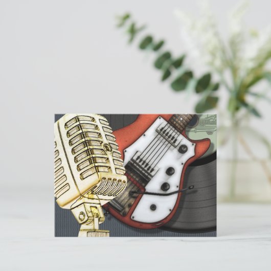 gitaar en Briefkaart voor microfoon (Staand voorkant)