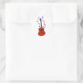 gitaar en muziek ronde sticker (Tas)