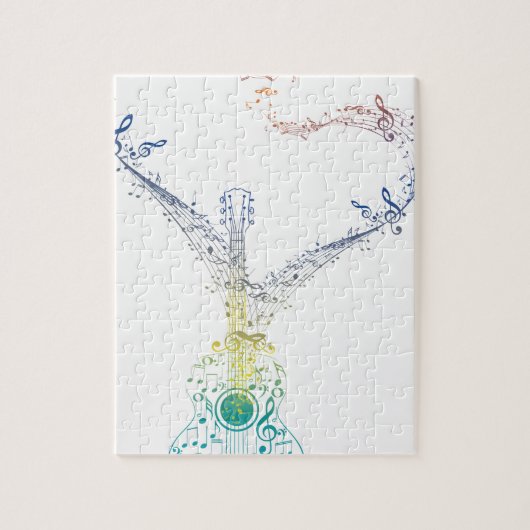 gitaar en Muzieknoten 8 Legpuzzel (Verticaal)