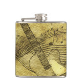  gitaar en Muzieknoten Kolf Heupfles (Voorkant)