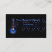 gitaar en muzieknoten visitekaartje (Voorkant)