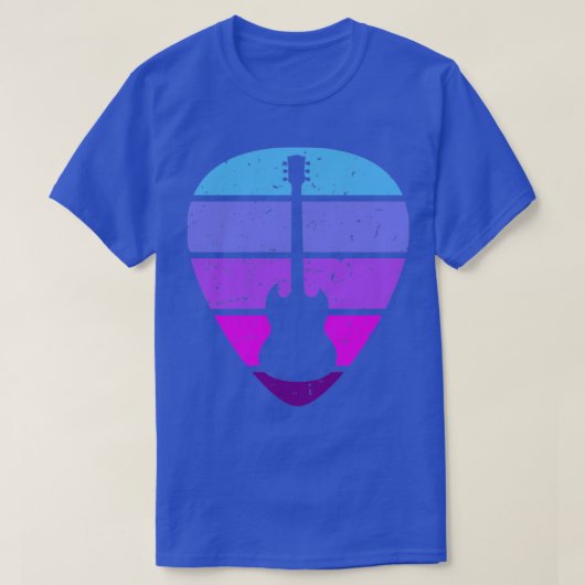  gitaar en pick regenboog t-shirt (Design voorkant)