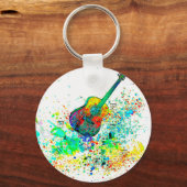 gitaar en snoeren sleutelhanger (Voorkant)