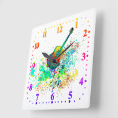 gitaar en snoeren vierkante klok (Hoek)