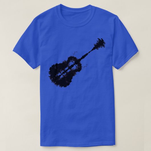 gitaar en stad t-shirt (Design voorkant)