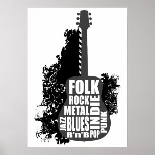gitaar en stijlen poster