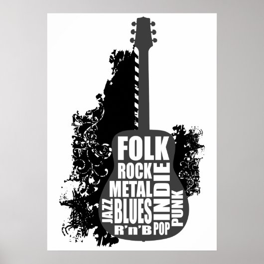 gitaar en stijlen poster (Voorkant)