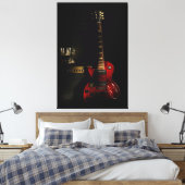 Gitaar en versterker grote canvas muur kunst (Insitu (Slaapkamer))
