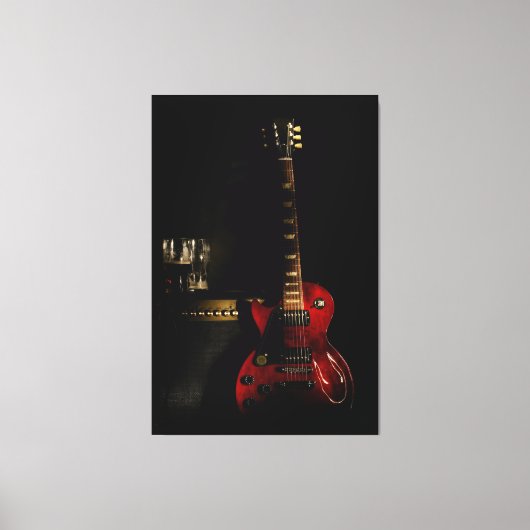 Gitaar en versterker grote canvas muur kunst (Voorkant)