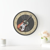  gitaar en vinylplaat wandklok (Huis)