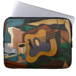 Gitaar En Wijn Abstract Schilderij Laptop Sleeve