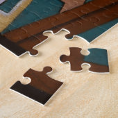 Gitaar En Wijn Abstract Schilderij Legpuzzel (Zijkant)