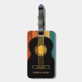  gitaar gepersonaliseerd bagagelabel (Achterkant verticaal)