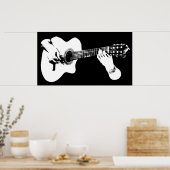 Gitaar grafisch afspelen poster (Keuken)
