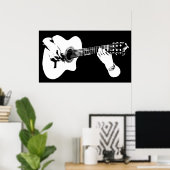 Gitaar grafisch afspelen poster (Thuiskantoor)