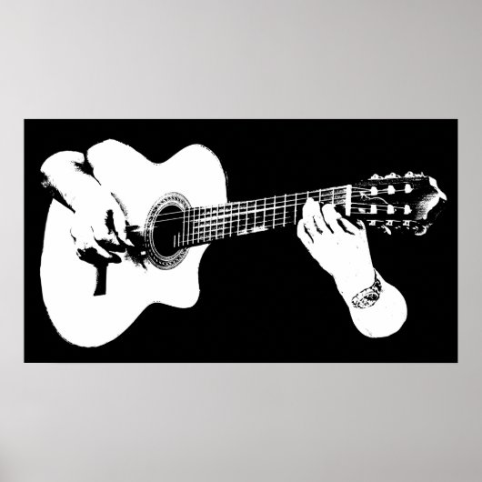 Gitaar grafisch afspelen poster (Voorkant)