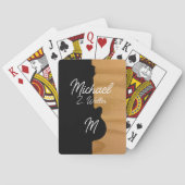 Gitaar half-zwart | half-hout Handgeschreven Naam Pokerkaarten (Achterkant)