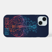 Gitaar Hart iPhone 15 Case (Achterkant horizontaal)