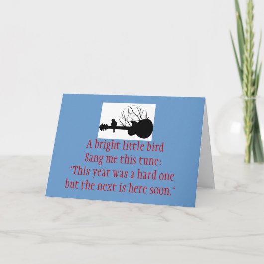 gitaar, heldere A weinig birdSang me dit wijsje: Feestdagen Kaart (Voorkant)