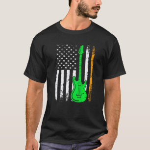 Gitaar Ierse Amerikaanse vlag St. Patrick's Day Ma T-shirt