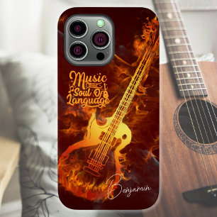 gitaar in brand   Muziek is de ziel van de taal Case-Mate iPhone 14 Pro Max Hoesje