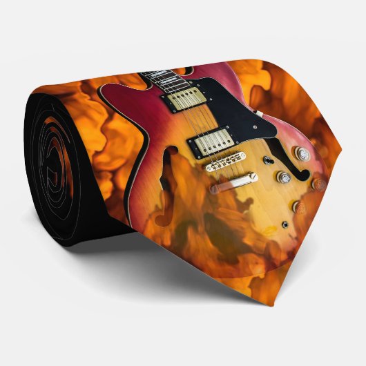 gitaar in brand stropdas (Opgerold)
