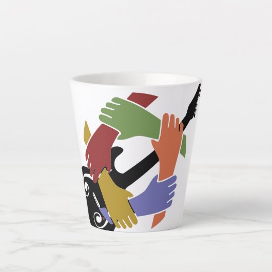 Gitaar in de Latte Mok van de hand (Voorkant)