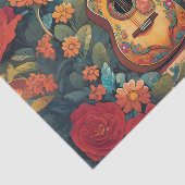 Gitaar in de Tuin Decoupage Tissuepapier (Detail)