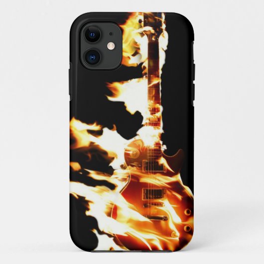 gitaar in Flames iPhone 5 Hoesje (Achterkant)