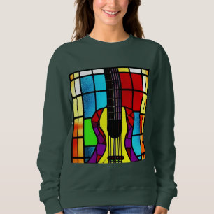 gitaar in gekleurd glas trui