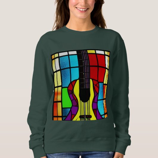 gitaar in gekleurd glas trui (Voorkant)