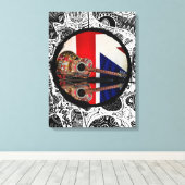 Gitaar in Groot-Brittannië Canvas Afdruk (Insitu (Houten vloer))