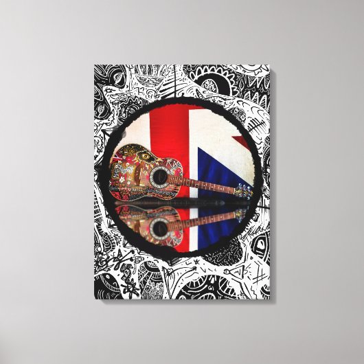Gitaar in Groot-Brittannië Canvas Afdruk (Voorkant)