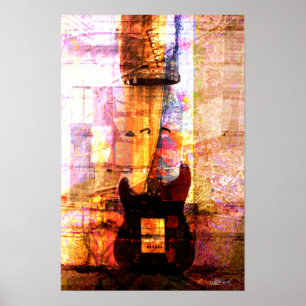 gitaar in het midden poster
