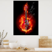 gitaar in vlammen poster (Keuken)