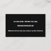 Gitaar instructeur gebogen zwart Lijst Visitekaartje (Achterkant)