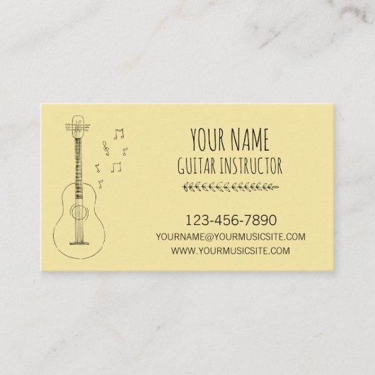 Gitaar instructeur gitarist professionele muzikant visitekaartje (Voorkant)