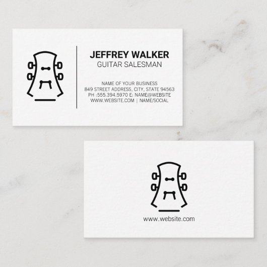 Gitaar Instrument Visitekaartje (Voorkant / Achterkant)