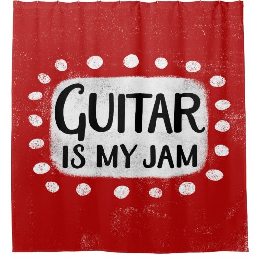 Gitaar is mijn jam douchegordijn (Voorkant)