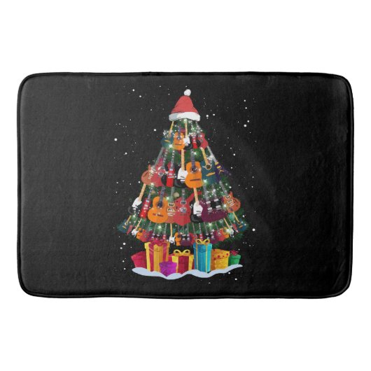 Gitaar Kerstboom Grappig Badmat (Voorkant)