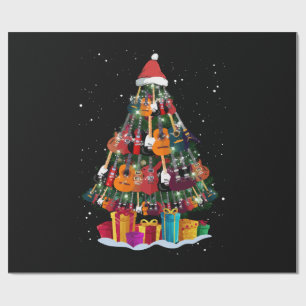 Gitaar Kerstboom Grappig Cadeaupapier