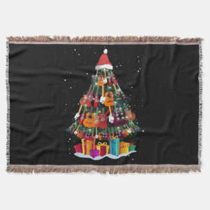 Gitaar Kerstboom Grappig Deken